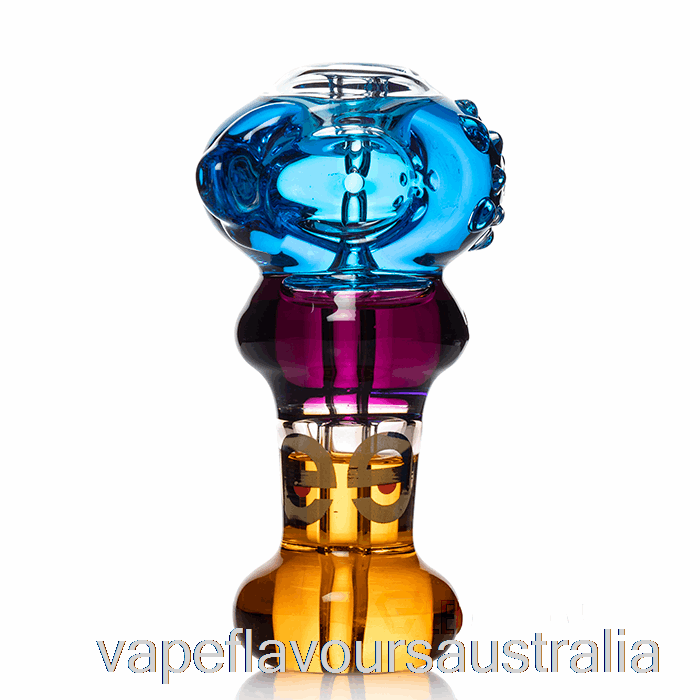 Vape Australia Cheech Glass Triple Freezable Spoon Hand Pipe Blue / Purple / Orange